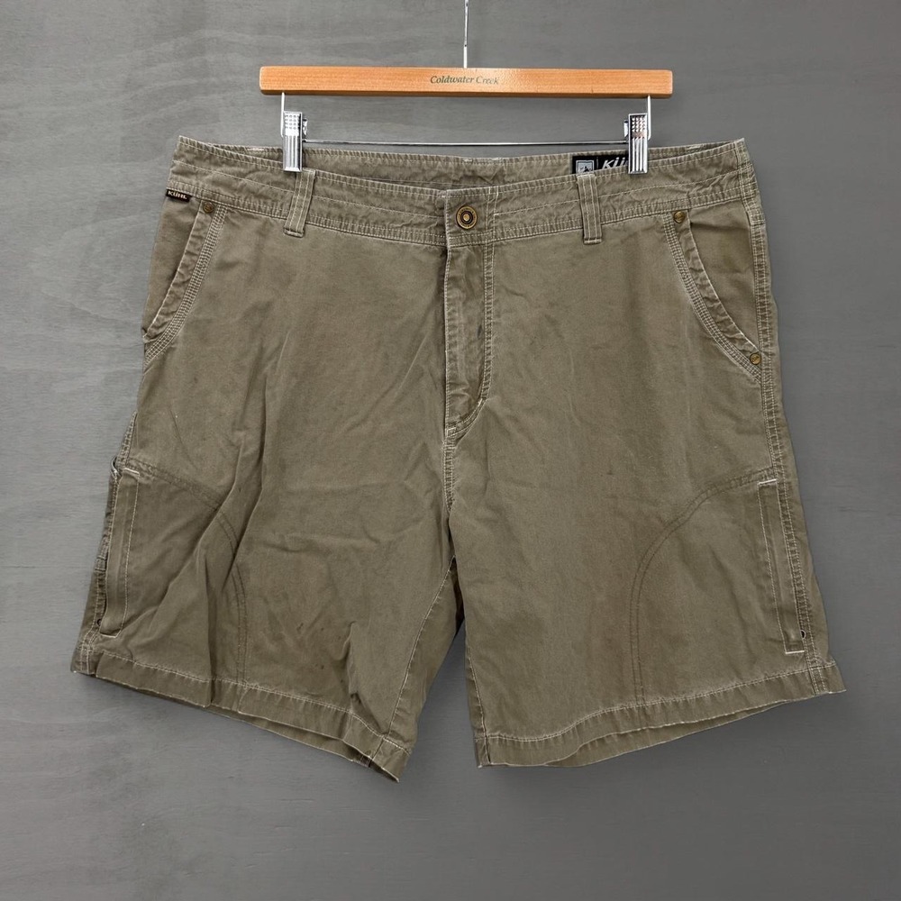 Kuhl Utility Shorts Green Vintage Patina Dye Cotton Nylon 38